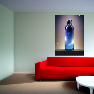 Eine Galaxie in einer Flasche AI Art Poster
