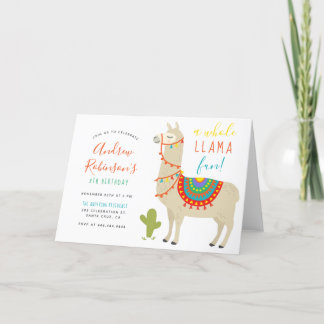 Eine ganze Lama Fun Animal Birthday Party Einladun Einladung