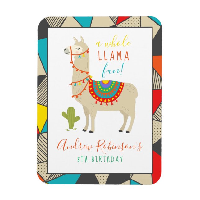 Eine ganze Lama Fun Animal Birthday Party Magnet (Vertikal)