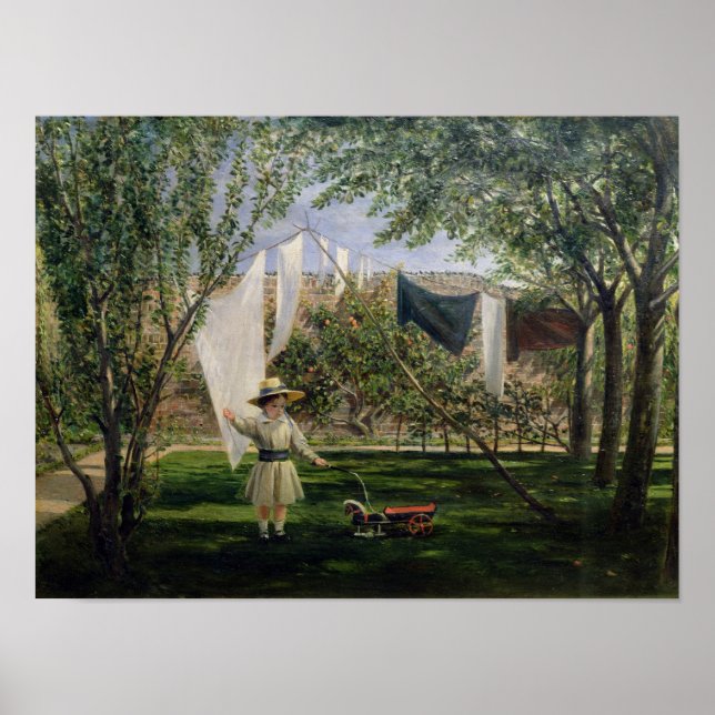 Eine Gartenlandschaft mit einem Jungen Poster (Vorne)