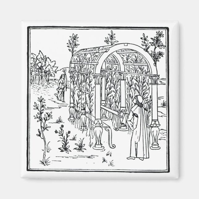 Eine Gartenszene, von 'Hypnerotomachia Poliphili'  Magnet (Vorne)