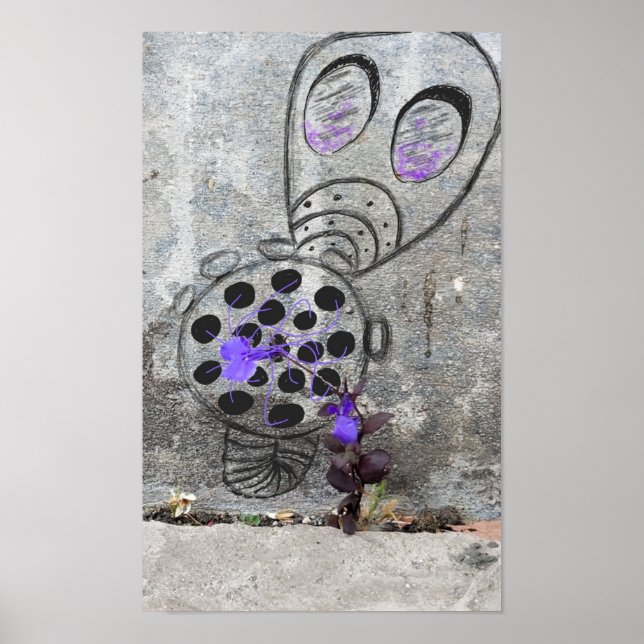 Eine Gasmaske vor Violett zu schützen? Poster (Vorne)