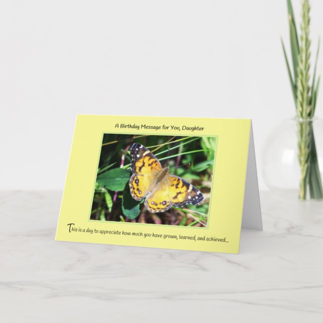 Eine Geburtstagsbotschaft für dich, Tochter Karte (Vorderseite)