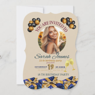 Eine Geburtstagseinladung, die alle in brillanter Einladung