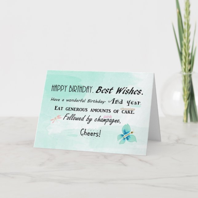 Eine Geburtstagskarte eines Mitarbeiters Karte (Vorderseite)