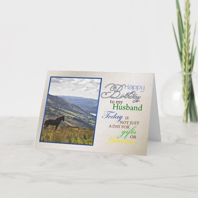 Eine Geburtstagskarte für den Ehemann. Karte (Vorderseite)
