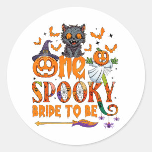 Eine geile Braut, um ein lustiges Halloween-Bräu z Runder Aufkleber