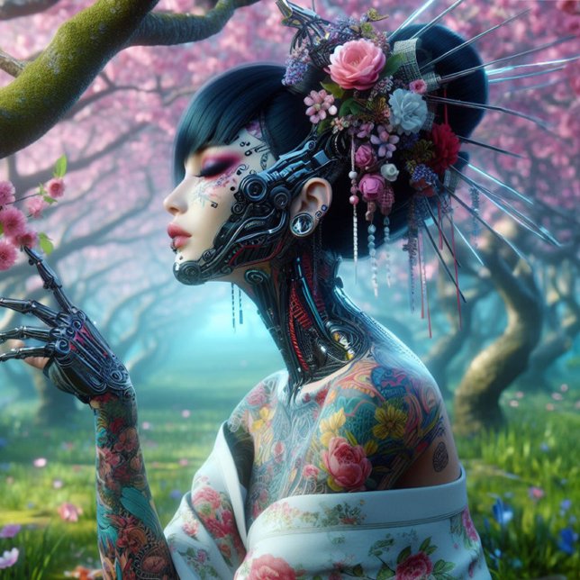 Eine Geisha im Frühlingsgarten Case-Mate iPhone Hülle (Von Creator hochgeladen)