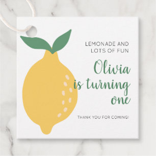 Eine gelbe Lemon drehen 1. Geburtstag Geschenkanhänger