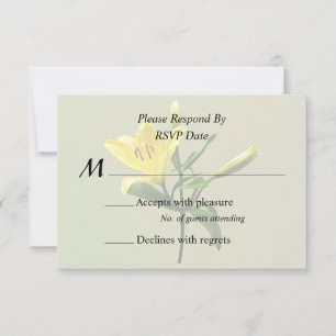 Eine gelbe Lilie RSVP Karte