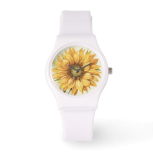 Eine gelbe Sonnenblume Armbanduhr