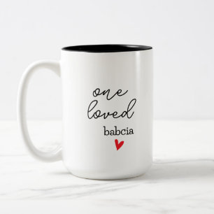 Eine geliebte Babcia   Personalisierbares Geschenk Zweifarbige Tasse