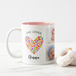 Eine geliebte Nonna Vier-Foto-Collage Zweifarbige Tasse