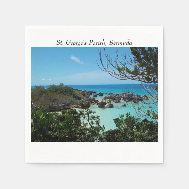 Eine gemütliche Cove, St. George's Parish, Bermuda Serviette (Vorderseite)