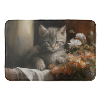 Eine gemütliche Ecke Tabby Kitten Badematte