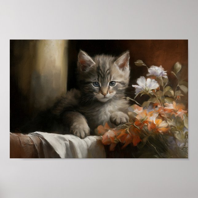 Eine gemütliche Ecke Tabby Kitten Poster (Vorne)