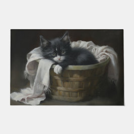 Eine gemütliche Kätzchen Fußmatte