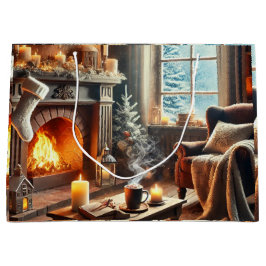 Eine gemütliche Winterlandschaft am Kamin Große Geschenktüte