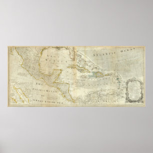 Eine genaue Karte des Nordamerikanischen Südens Poster