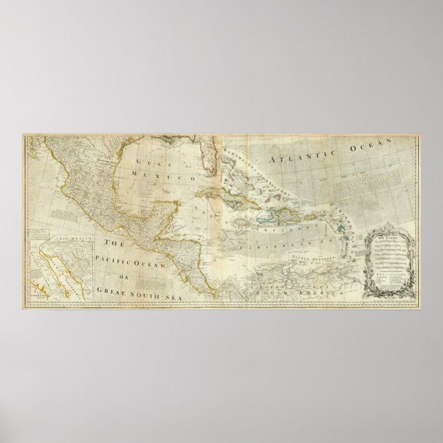 Eine genaue Karte des Nordamerikanischen Südens Poster (Vorne)