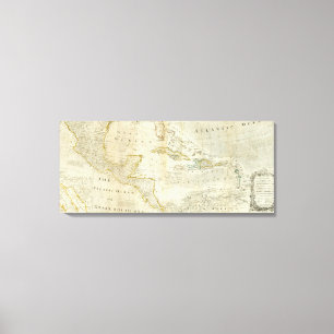 Eine genaue Karte von Nordamerika-Südteil Leinwanddruck