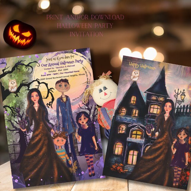 Eine gepflegte gute Familienzeit - glückliches Hal Einladung (A Wicked good family time- Happy Halloween Invitation)