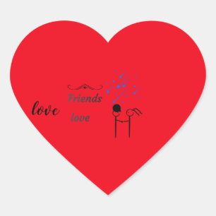 Eine Geschenktasse für einen lieben Freund Herz-Aufkleber