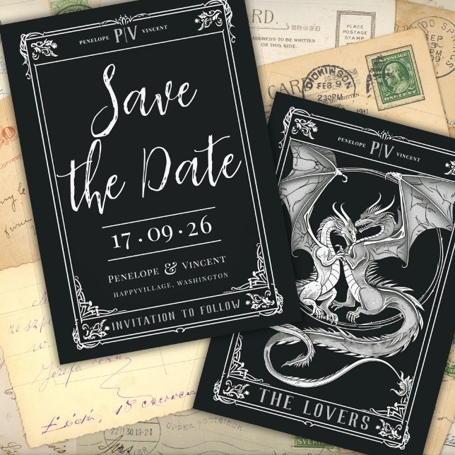 Eine Geschichte der Drachen-Liebe Save the Date Einladung (Von Creator hochgeladen)
