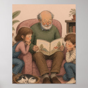 Eine Geschichte des Großvaters – Vintage-Kinder- Poster