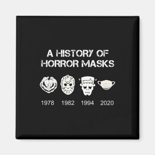 Eine Geschichte des Horrors maskiert Halloween und Magnet