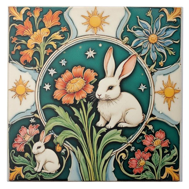 Eine Geschichte von zwei Hares Fliese (Vorderseite)