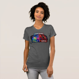 Eine geteilte Haus-Cartoon-Split-Panel T-Shirt