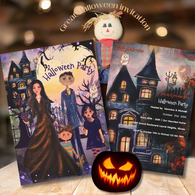Eine ghoulishisch gute Party Einladung im Spuk Hau (A Ghoulishly Good Haunted House Party Invitation)