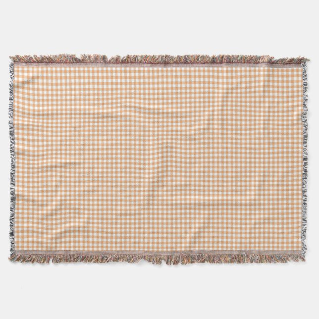 Eine Gingham-Karodecke in Beigetönen  Decke (Vorderseite)