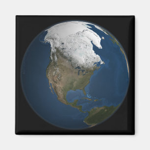 Eine globale Ansicht über Nordamerika Magnet