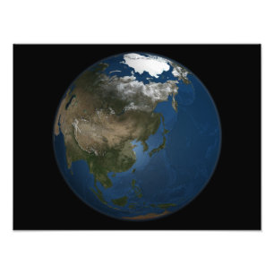 Eine globale Sicht auf Asien mit arktischem Meerei Fotodruck