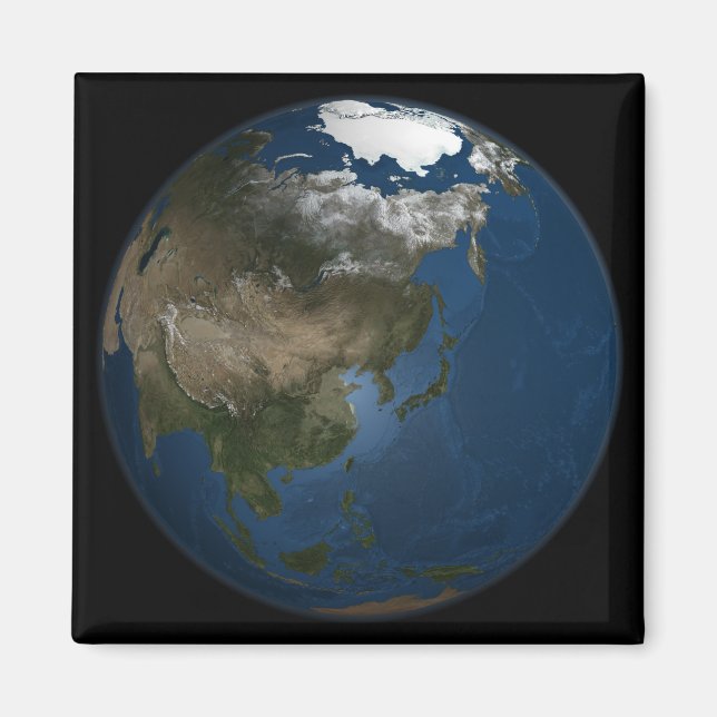 Eine globale Sicht auf Asien mit arktischem Meerei Magnet (Vorne)