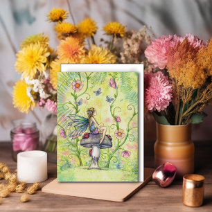 Eine glückliche Blumenfee Fantasy-Kunst