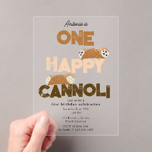 Eine glückliche Cannoli-Einladung 1.  Erste Geburt Acryleinladungen