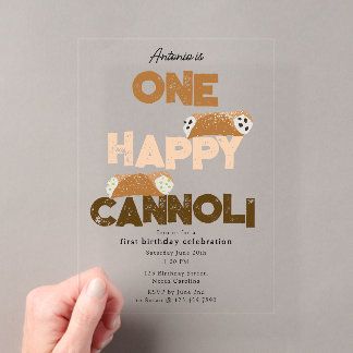 Eine glückliche Cannoli-Einladung 1. Erste Geburt Acryleinladungen