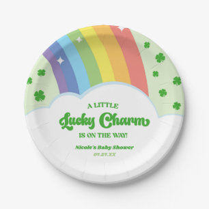 Eine glückliche Charm St. Patrick's Day Baby Dusch Pappteller