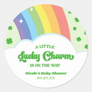 Eine glückliche Charm St. Patrick's Day Baby Dusch Runder Aufkleber
