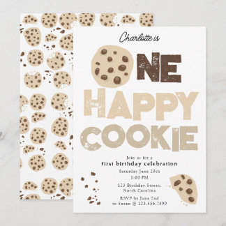 Eine glückliche Cookie-Einladung 1. Erster Geburt Einladung