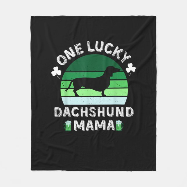 eine glückliche Dackel Mama lustig ist Patrick's D Fleecedecke (Vorderseite)