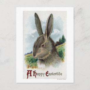 Eine glückliche EastertideGraue Kaninchenlandschaf Feiertagspostkarte