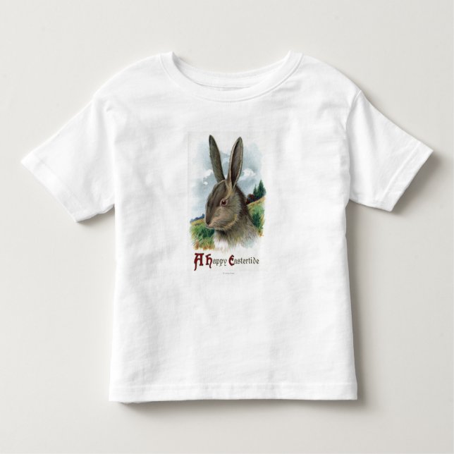 Eine glückliche EastertideGray Kaninchen-Szene Kleinkind T-shirt (Vorderseite)