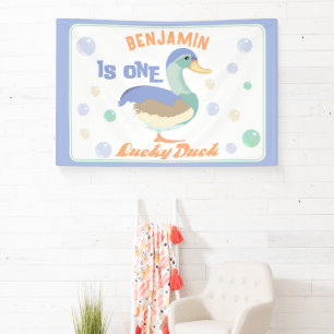 Eine Glückliche Ente &  Bubbles erster Geburtstag  Banner