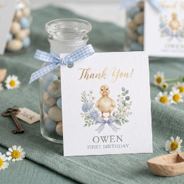 Eine Glückliche Ente Erste Geburtstags-Dankeschön- Geschenkanhänger