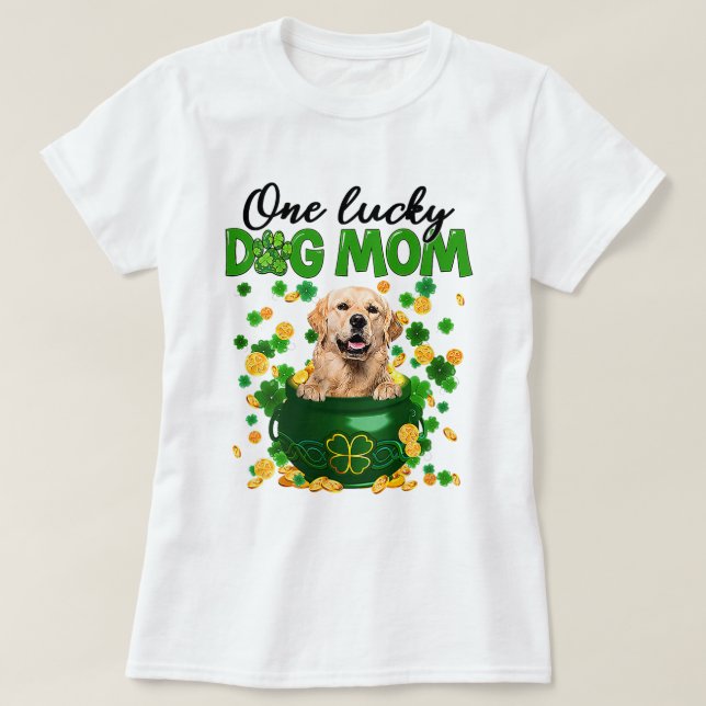 Eine glückliche Hündin Mama Golden Retriever Mama T-Shirt (Design vorne)