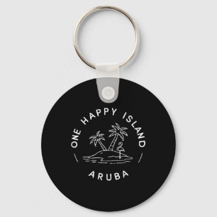 Eine glückliche Insel Aruba Souvenir Sommerurlaub Schlüsselanhänger